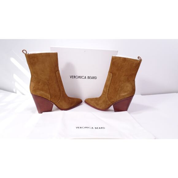 Veronica Beard Women's Logan Suede Booties Boots Hazelwood NIB 498 9.5 - Picture 15 of 15